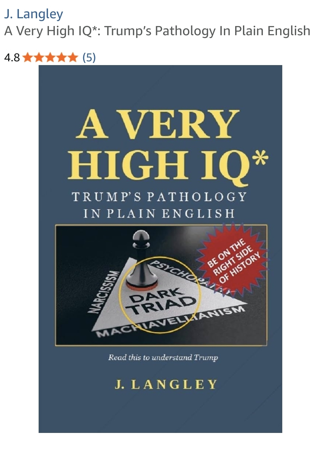 Demystifying the Discourse: A Review of J. Langley’s A Very High IQ: Trump’s Pathology In Plain&nbsp;English
